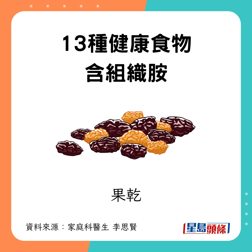 13種健康食物含組織胺｜13. 果乾