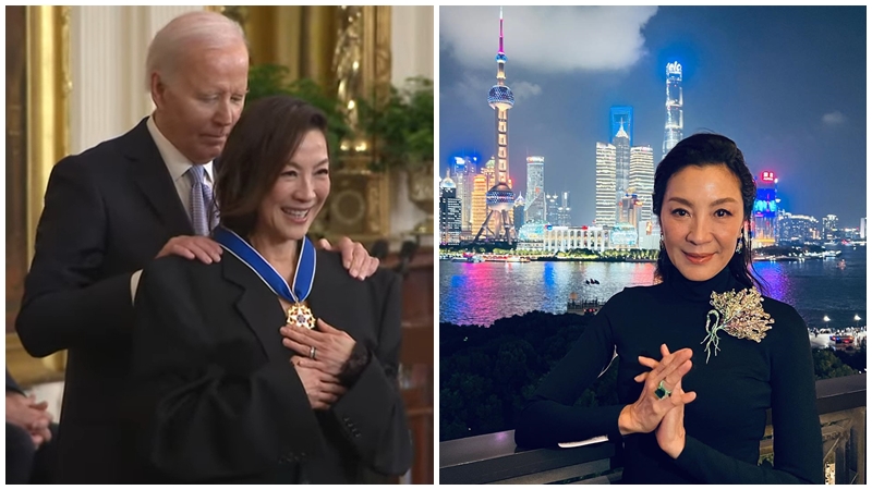 杨紫琼获美国总统拜登颁授最高荣誉勋章 成首位获此勋章华裔女演员
