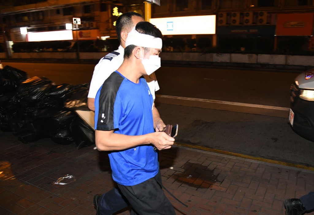 遇襲男子頭部受傷送院。李家傑攝