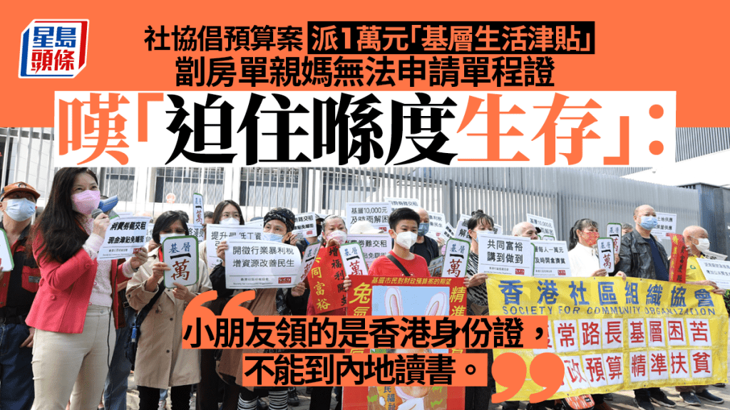 社區組織協會聯同一眾基層居民代表請願。禇樂琪攝