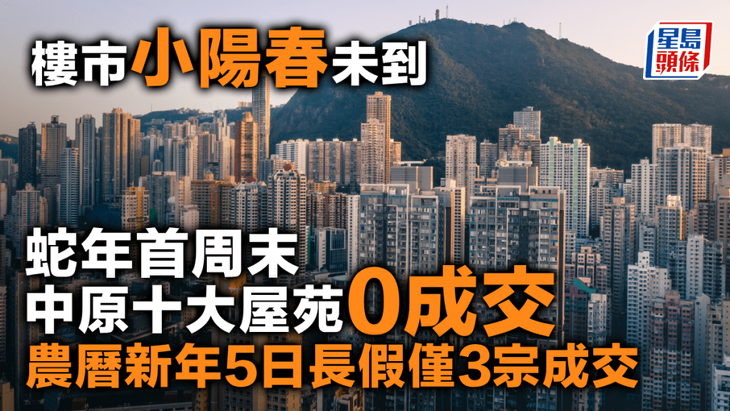 樓市小陽春未到 蛇年首周末中原十大屋苑0成交 農曆新年5日長假僅3宗成交