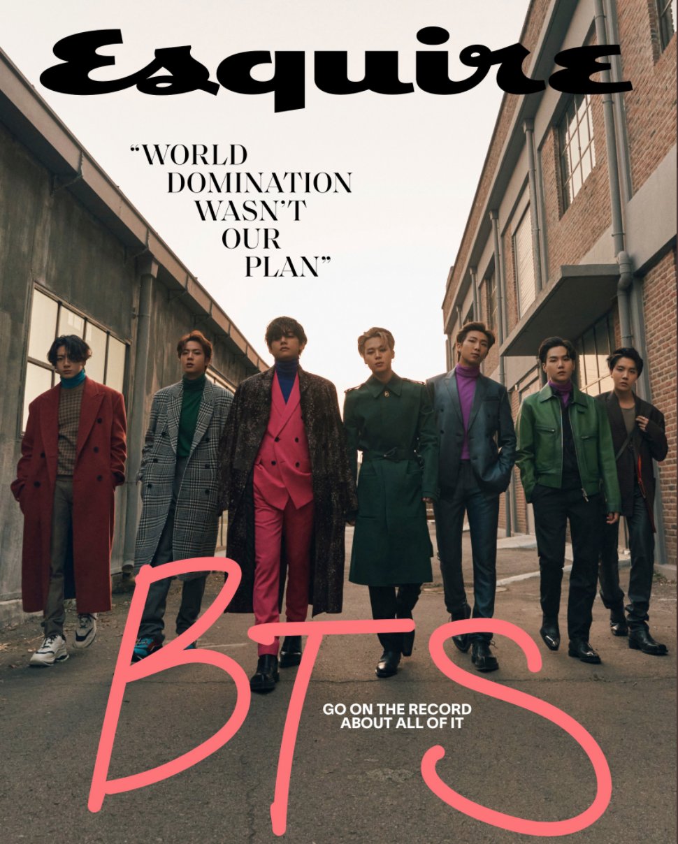 BTS接受美國雜誌《Esquire》訪問時透露希望入圍格林美,其實隊員SUGA之前亦提過已格林美為目標。