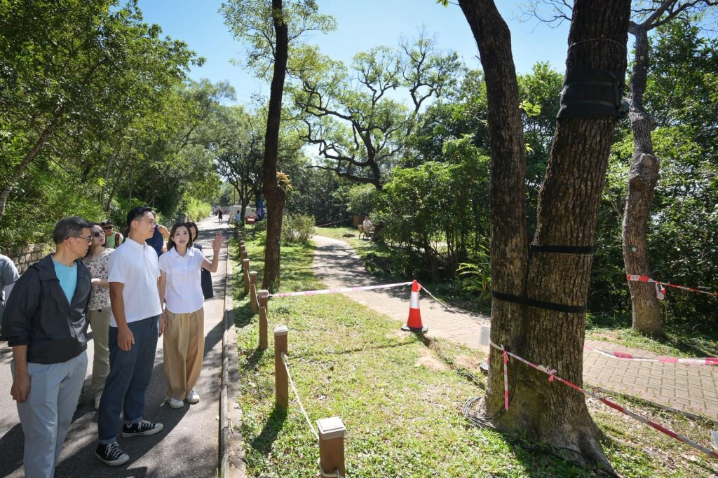 旅遊事務專員陳慧欣（右一）及中西區區議員楊哲安（中）。文化體育及旅遊局FB圖片