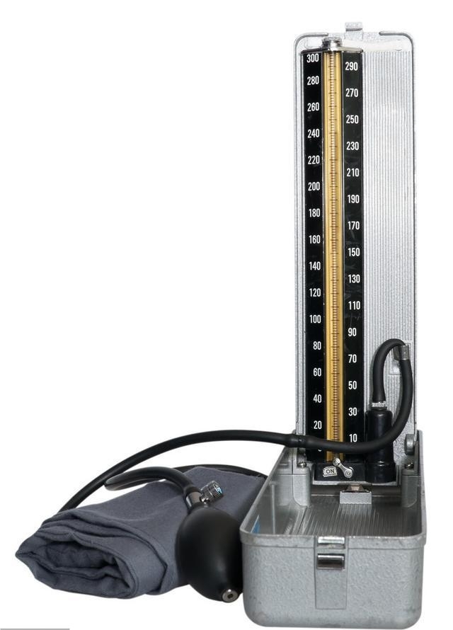 水銀血壓計。 水銀血壓計。