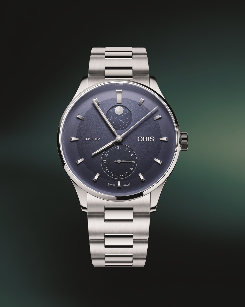 Oris Artelier Complication，錶殼：39.5mm不鏽鋼 / 機芯：782自動 / 售價： $23,800（鏈帶）。