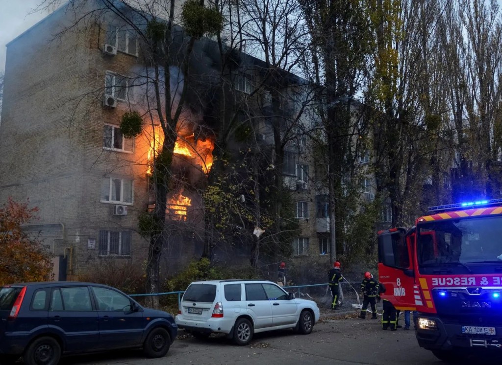 烏克蘭首都基輔遭俄羅斯連串導彈攻擊。路透