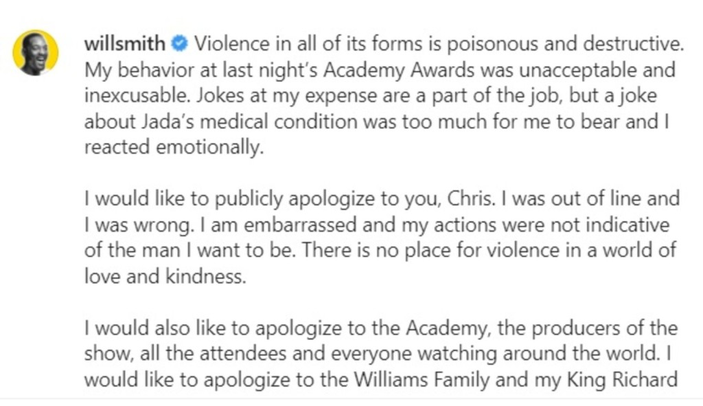 韋哥曾就巴掌風波，在社交網上公開道歉。