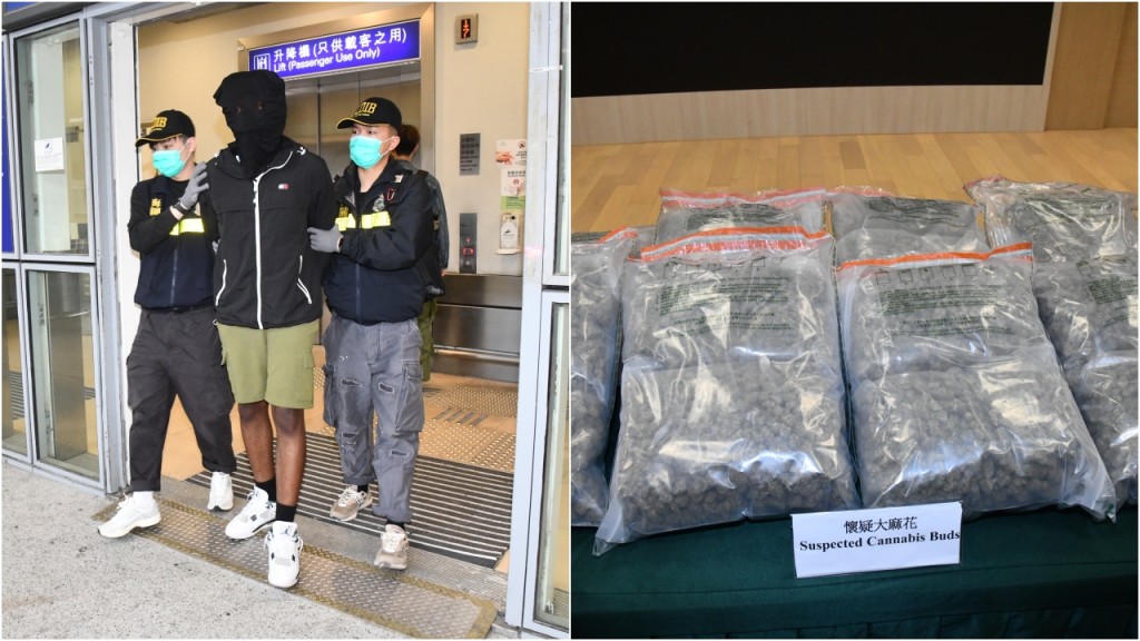 行李藏410萬元大麻 海關拘20歲販毒泰男