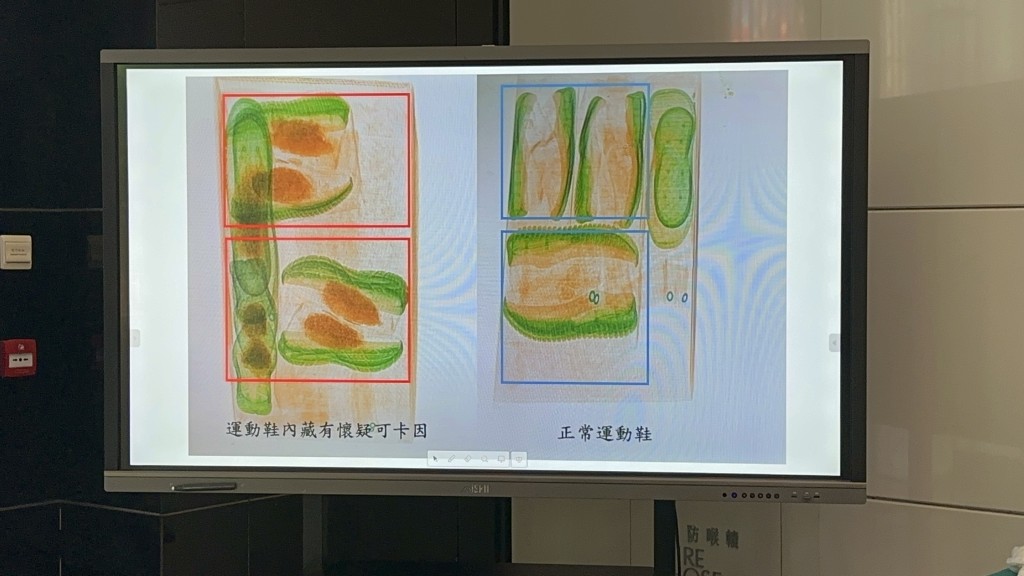 海關利用X光發現可疑影像。（劉漢權攝）