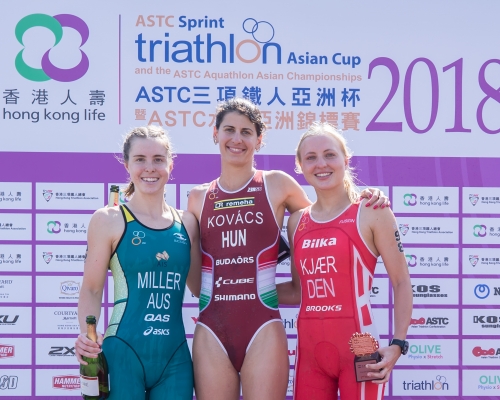 匈牙利名将索菲亚(中)于三铁女子精英公开赛夺冠。相片由公关提供