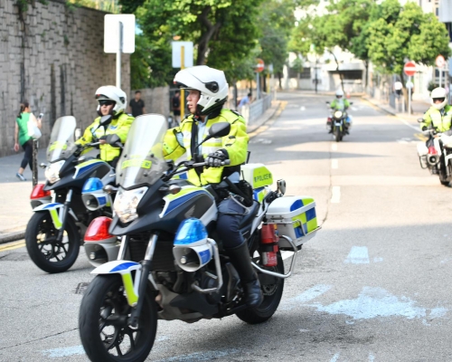 伊館附近有交通警員加強巡邏