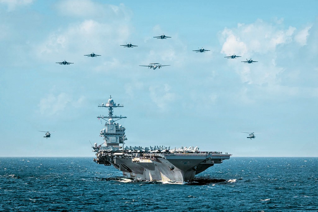 「福特號」航空母艦攻擊群1月19日攝於加勒比海。