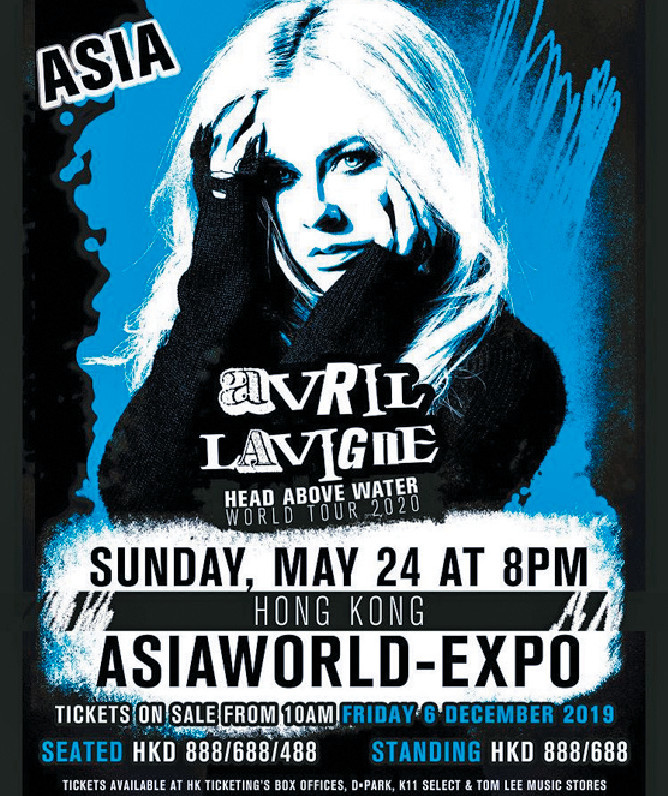 ■Avril Lavigne取消巡唱香港站。 ■Avril Lavigne取消巡唱香港站。