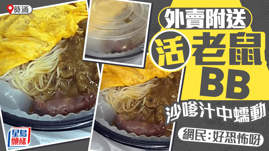 膽小慎入│葵涌外賣附送老鼠BB  四肢擺動  網民：好恐怖