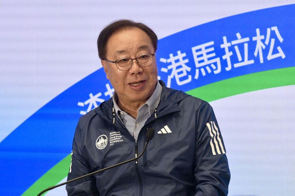 中國香港田徑總會主席兼籌委會主席關祺。楊駿堯攝 中國香港田徑總會主席兼籌委會主席關祺。楊駿堯攝