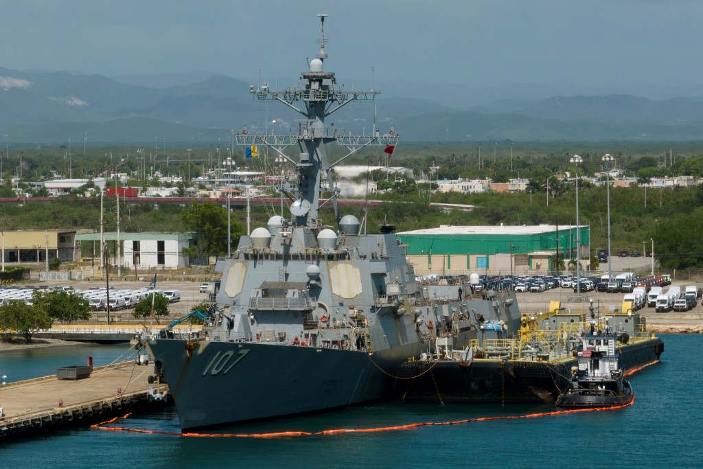 「格雷夫利號」停靠千里達港口。路透社