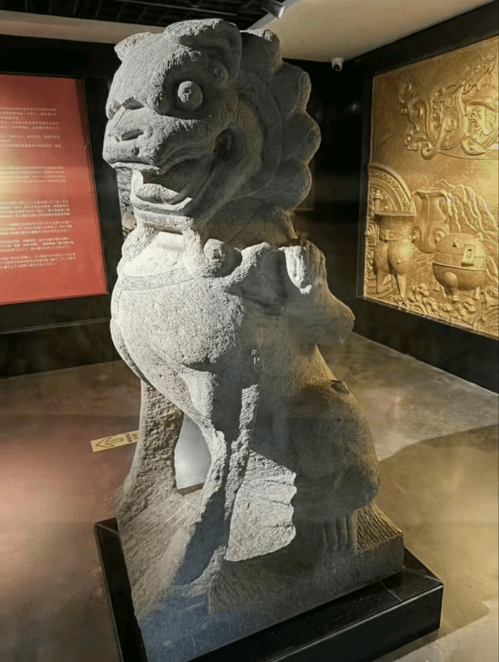 博物館展出的石獅。