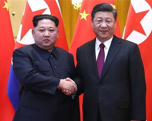 金正恩向習近平發電指兩人會晤顯示朝中友誼堅定。（資料圖片）