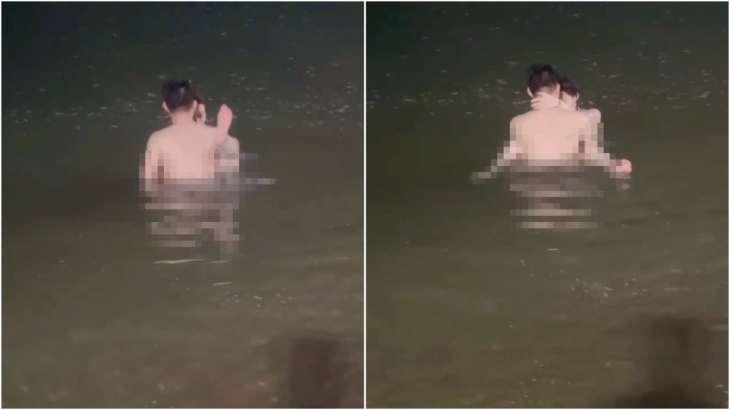 疑似中國情侶芭堤雅水中「激戰」。 fb / ตกหมึกพัทยาหวานเจี๊ยบ