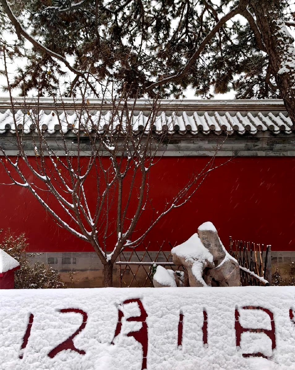 内地北方多地受寒流影响，昨晚迎来今冬初雪。故宫书店