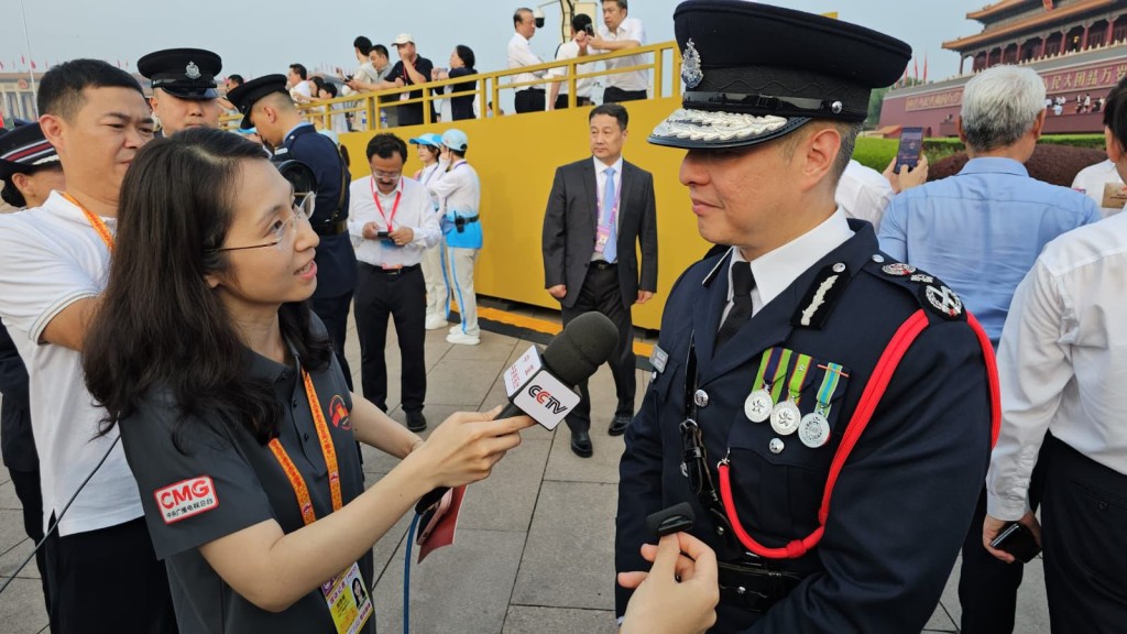 周一鳴接受中央電視台訪問。香港警察fb 周一鳴接受中央電視台訪問。香港警察fb