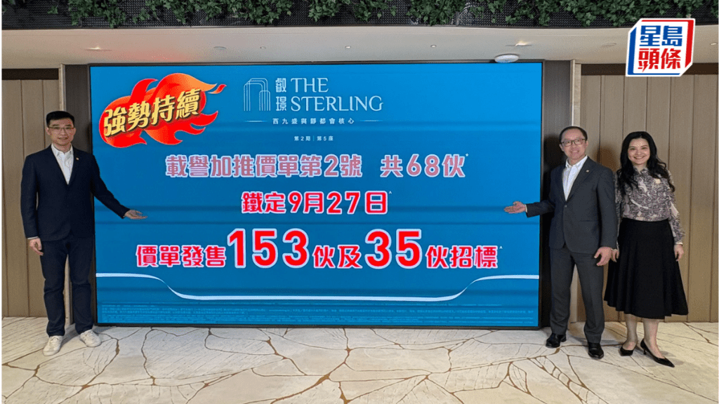 叡璟II提價1%加推 折實每呎約1.93萬 周日首輪開售共188伙