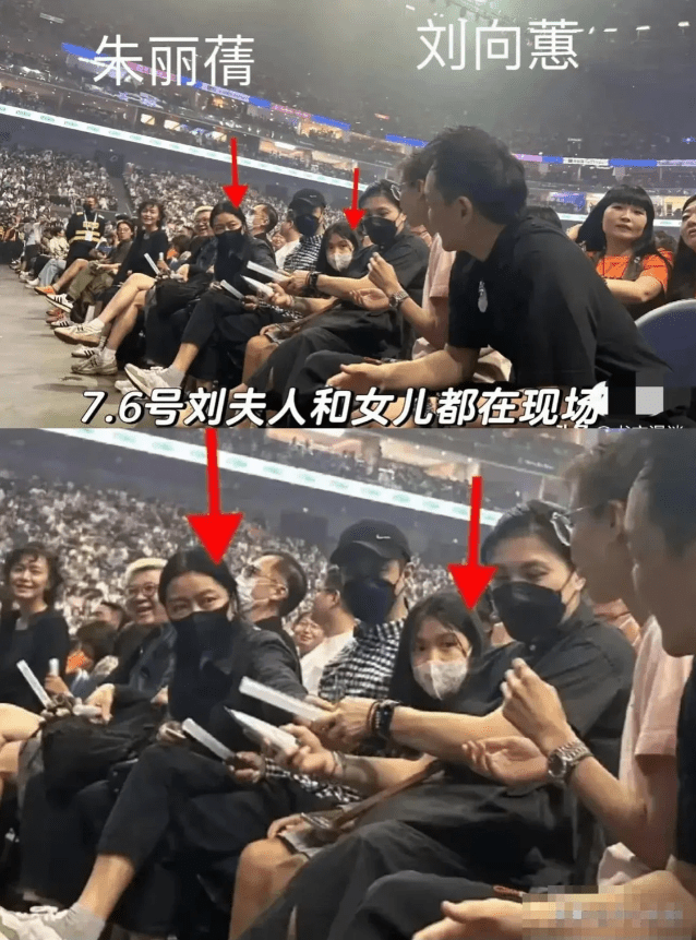 當晚朱麗蒨一身全黑打扮，與親友及囡囡劉向蕙坐在觀眾席的第一行觀賞劉德華個唱。