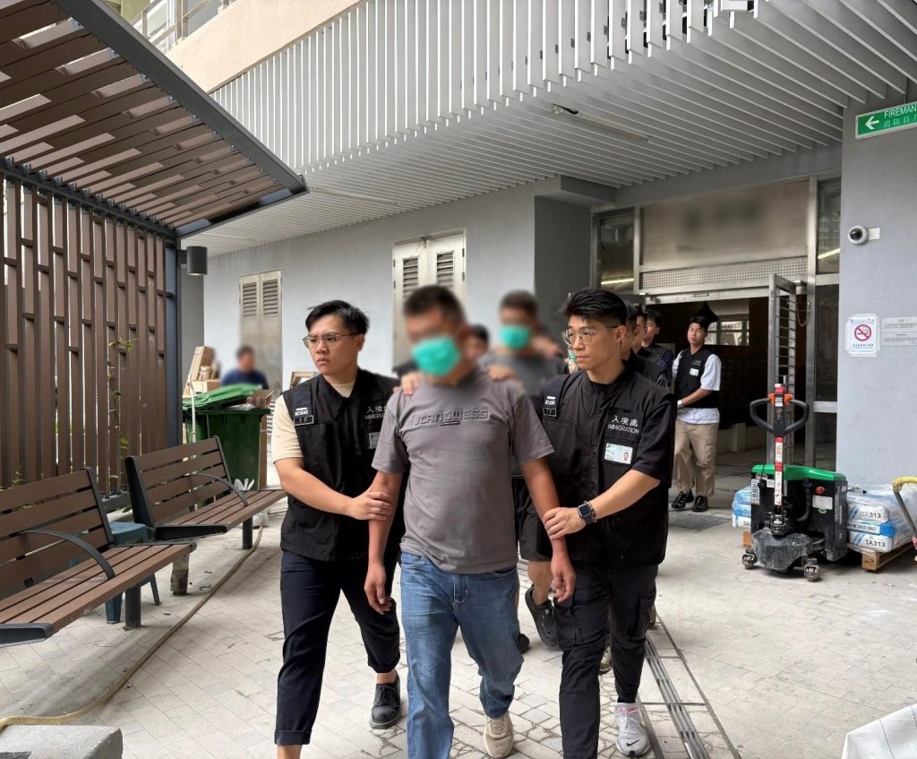 懷疑非法勞工在行動中被捕。政府新聞處圖片