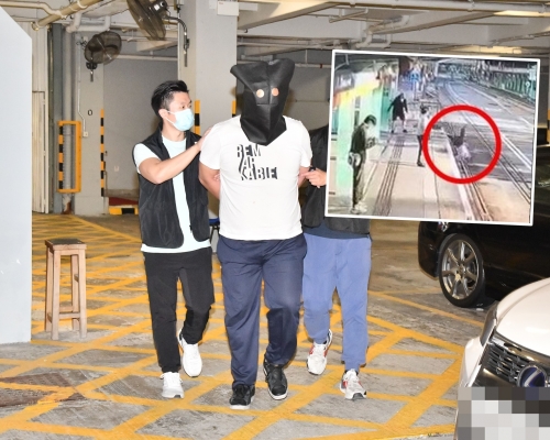 被告涉嫌在屯門輕鐵站的月台上，將女子推跌落路軌被捕。資料圖片/網圖