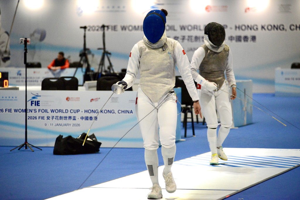 陳諾思於64強不敵美國劍手舒古絲。楊功煜攝 陳諾思於64強不敵美國劍手舒古絲。楊功煜攝