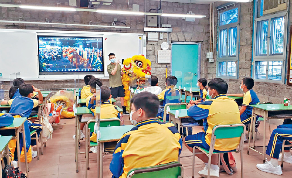 ■現時不少獅隊都會與學校合作，舉辦舞獅興趣班。