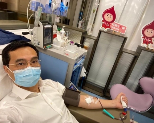 陸志聰呼籲市民捐血,拯救他人生命。相片來源:香港紅十字會輸血服務中心