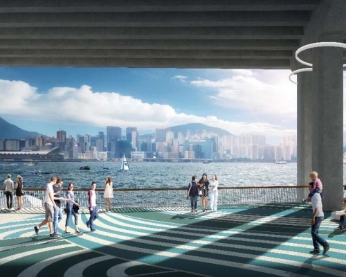 東區走廊行人板道工程預計2025年竣工。模擬圖片
