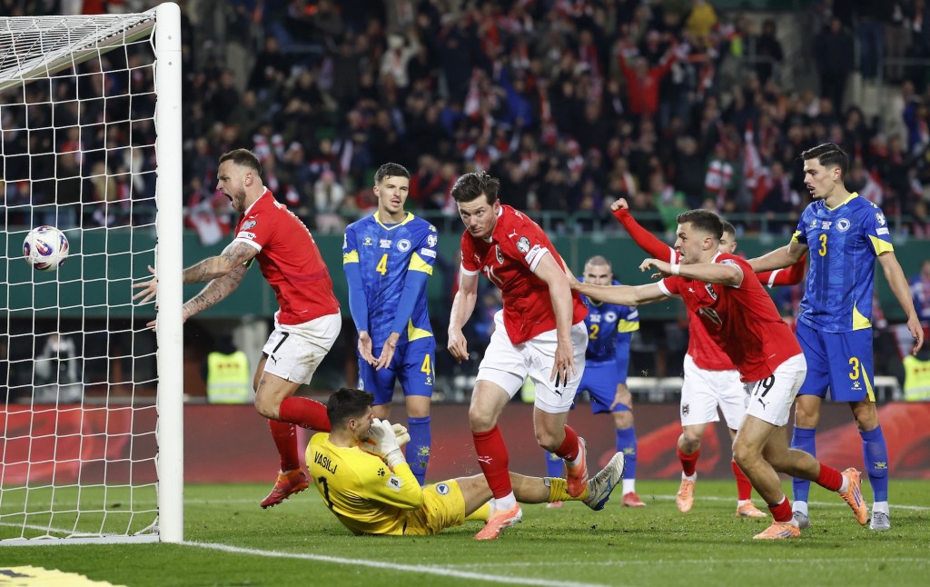 基哥列舒治為奧地利扳平。路透社