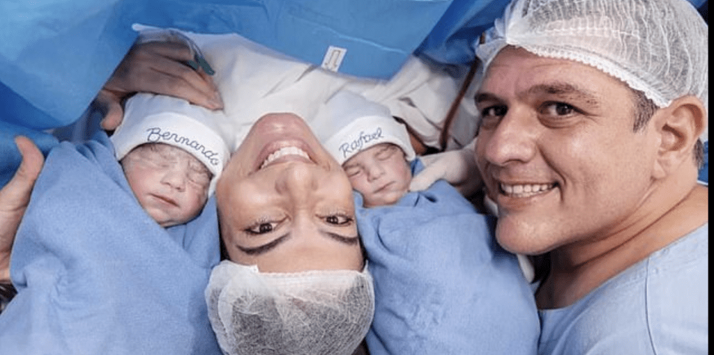 奧利維拉和丈夫婚後一直膝下猶虛，走過14年求子之路，終於在人工授精技術下得償所願，5月1日順利產下一對雙胞胎男嬰。Instagram@Renata Casali