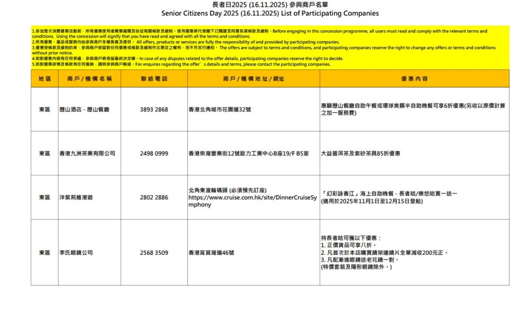 洋紫荊維港遊「幻彩詠香江」海上自助晚餐,長者卡/樂悠卡買一送一。社署網站 洋紫荊維港遊「幻彩詠香江」海上自助晚餐,長者卡/樂悠卡買一送一。社署網站