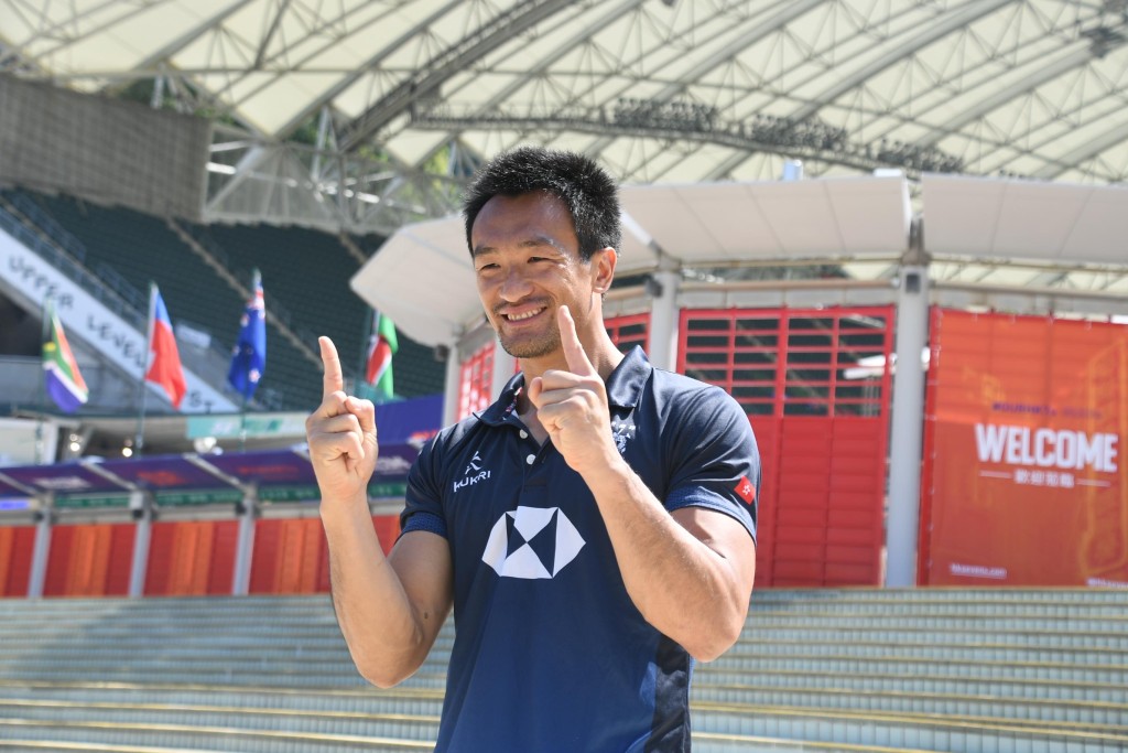 姚錦成今屆是第十一次為港隊出戰香港國際七人欖球賽，次數冠絕全隊。吳家祺攝