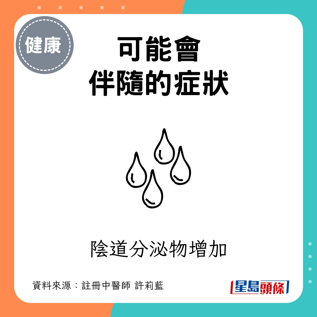 可能會伴隨陰道分泌物增加