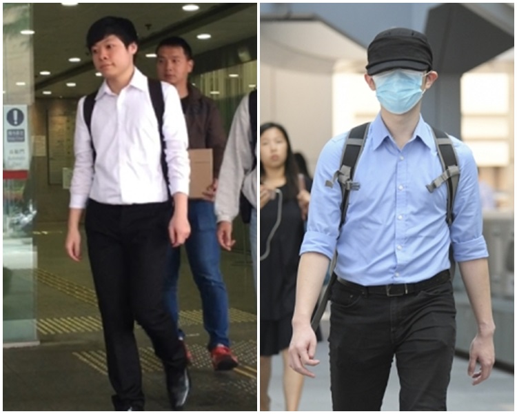 被告胡啟賦(左圖白衣)及文廷洛(右圖淺藍衣)。資料圖片