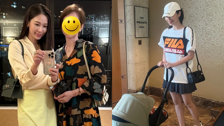 楊秀惠父母來港探望兼慶祝一家三口生日 62歲凍齡媽媽撞樣湯盈盈