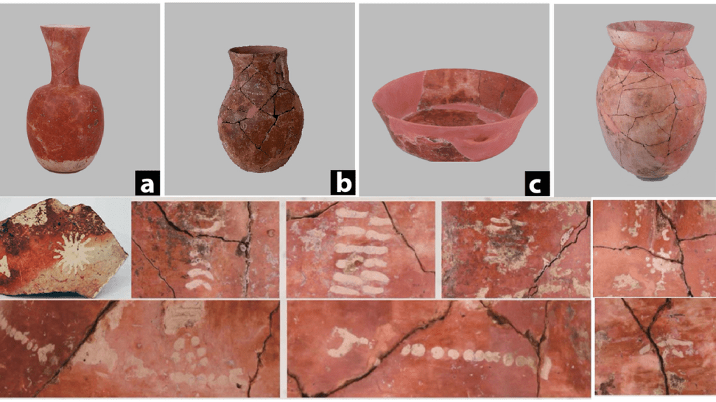 考古遺址出土了一大批彩陶。互聯網圖片