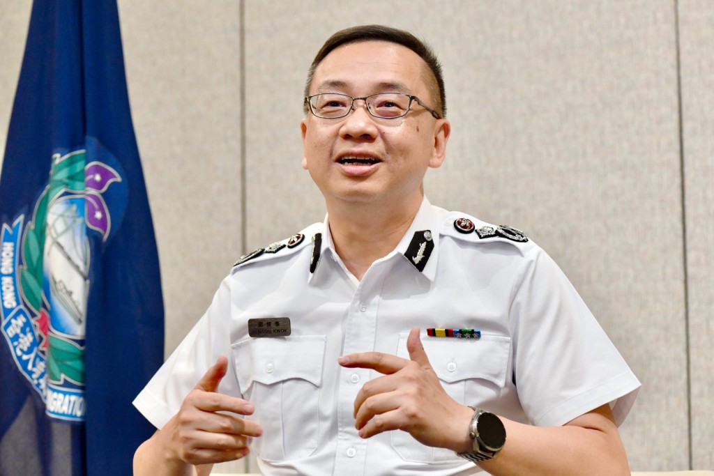 入境處處長郭俊峯2023年9月上任。 入境處處長郭俊峯2023年9月上任。