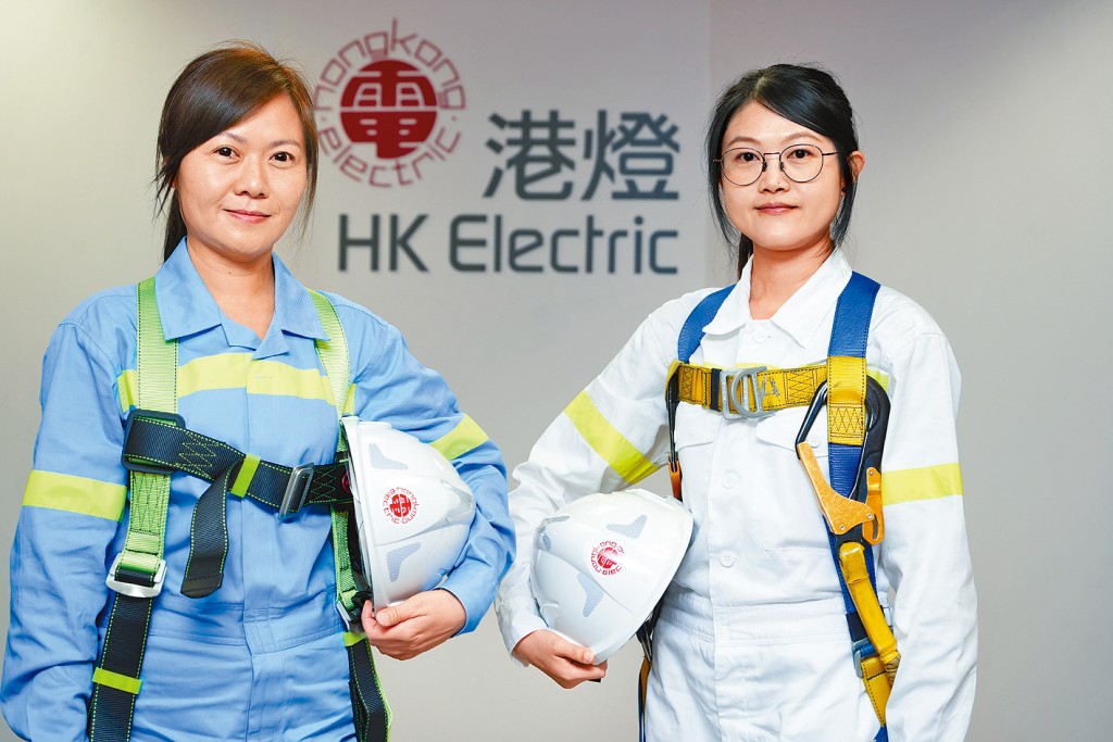 左起：港燈工程師鄧可欣（Annie）、鄧諾芹（Joey）鼓勵有志入行的女性勇於嘗試。