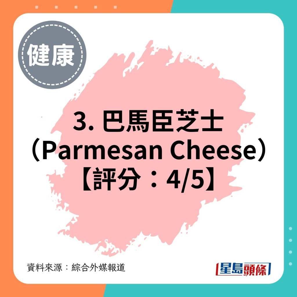 3. 巴马臣芝士（Parmesan Cheese）【评分：4/5】