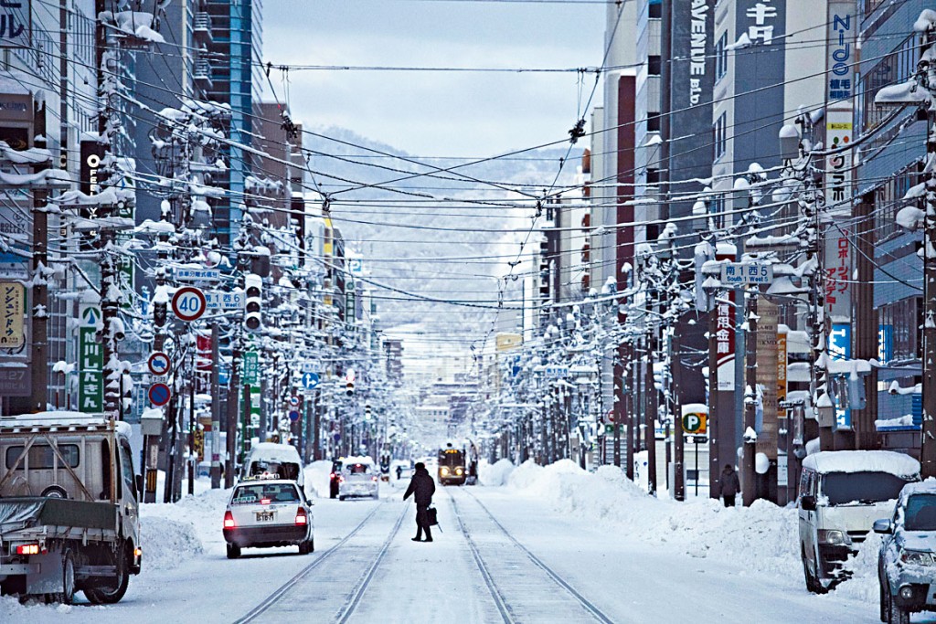 北海道札幌市今年二月街景。