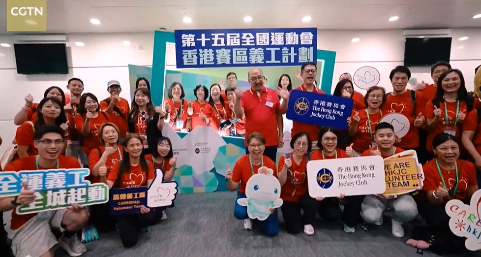 應家柏表示，除了提供資金支持全運會，亦派出馬會義工參與香港賽區服務，支援運動員、嘉賓和觀眾。訪問片段截圖