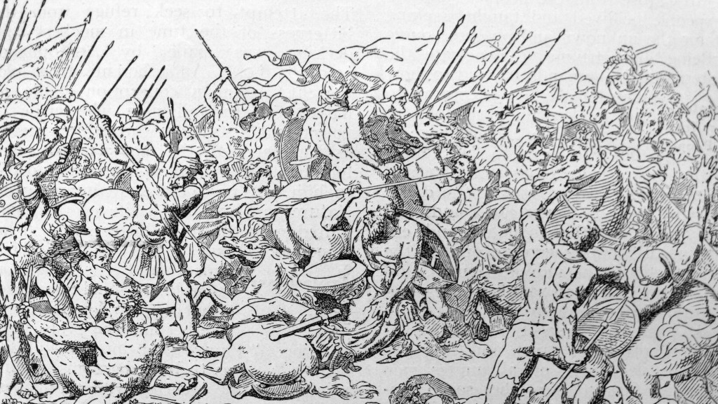 爆發於公元前432年的波提狄亞戰役（Battle of Potidaea），被視為伯羅奔尼撒戰爭的導火線之一。法新社