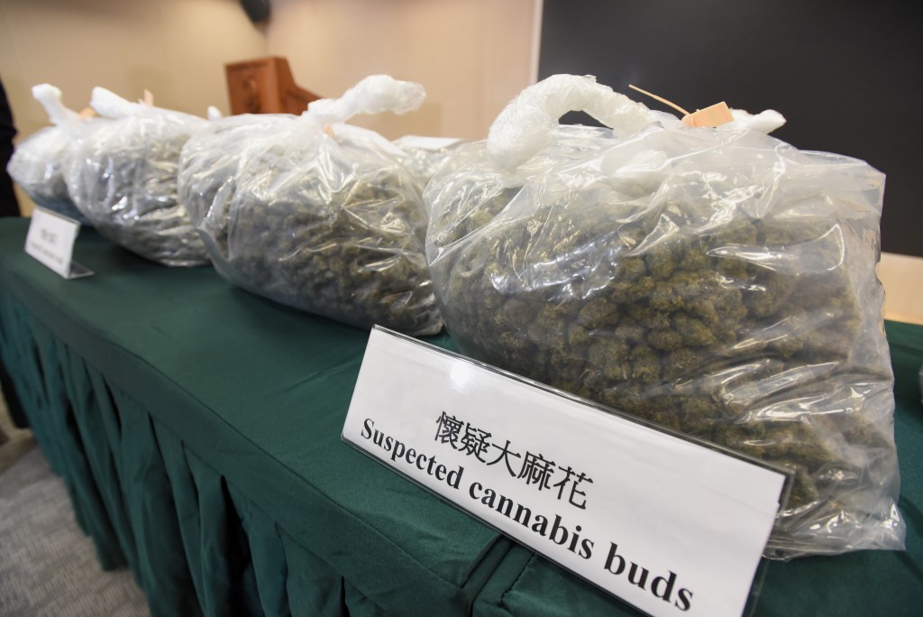涉案約31公斤懷疑大麻花，估計市值共約600萬元。黃文威攝