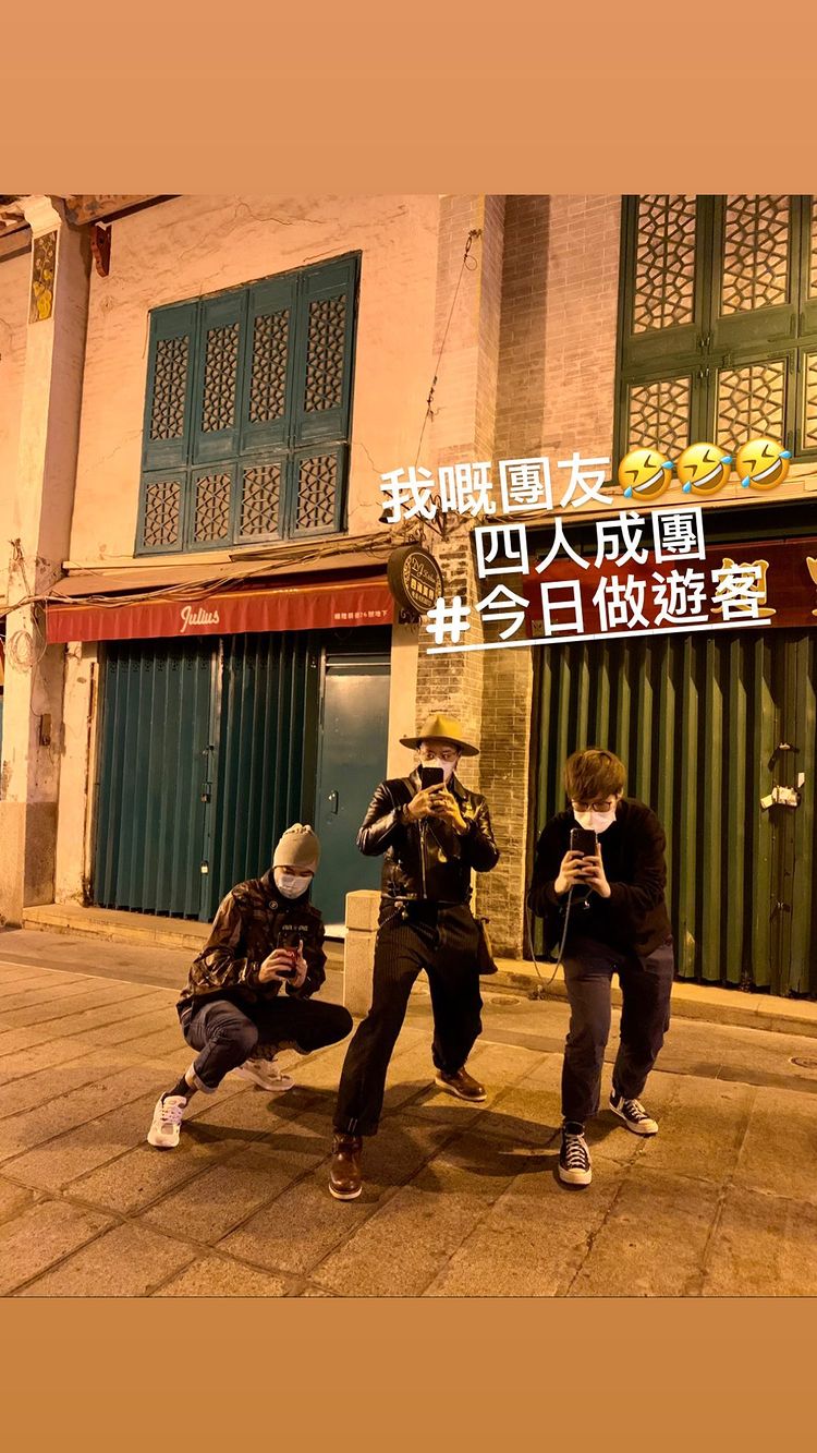 Chrissie與阿聰及兩名友人一同夜遊澳門。