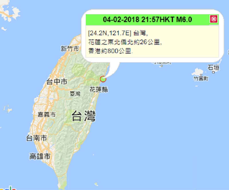 天文台錄得最強一次為6級。天文台圖片